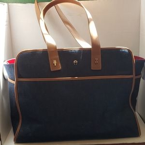 Etienne Aigner large denim tote